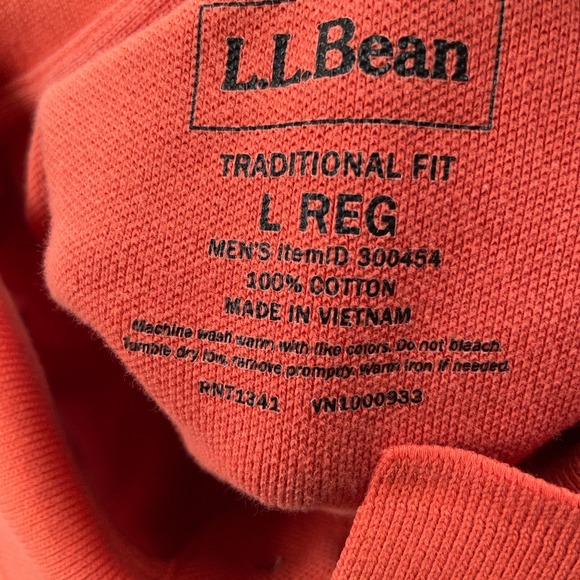 LL Bean Shirt Mens Large Orange Polo Premium Banded Traditional Fit Pique Golf - Picture 7 of 8